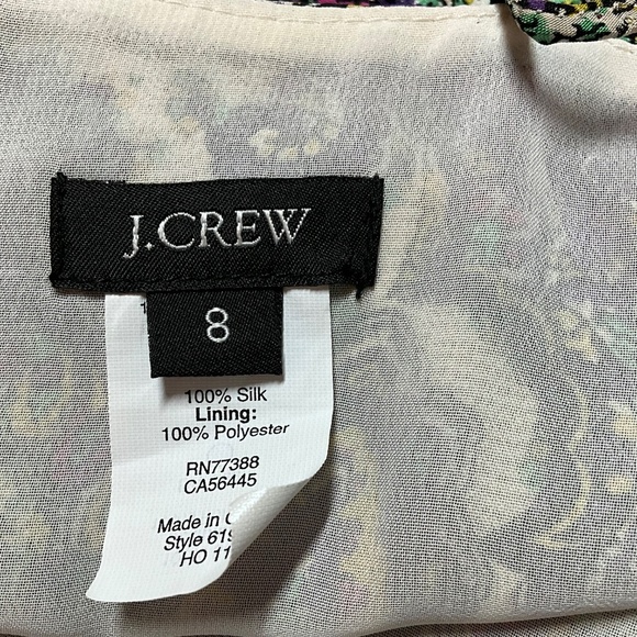 J CREW 100% Silk Fully Lined Spaghetti Strap Mini Dress US Sz 8 - Picture 5 of 10